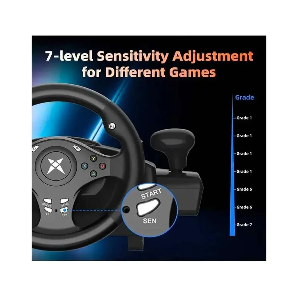 DOYO R270 Racing Wheel and Pedals 270 degree Gaming Steering Wheel Vibration